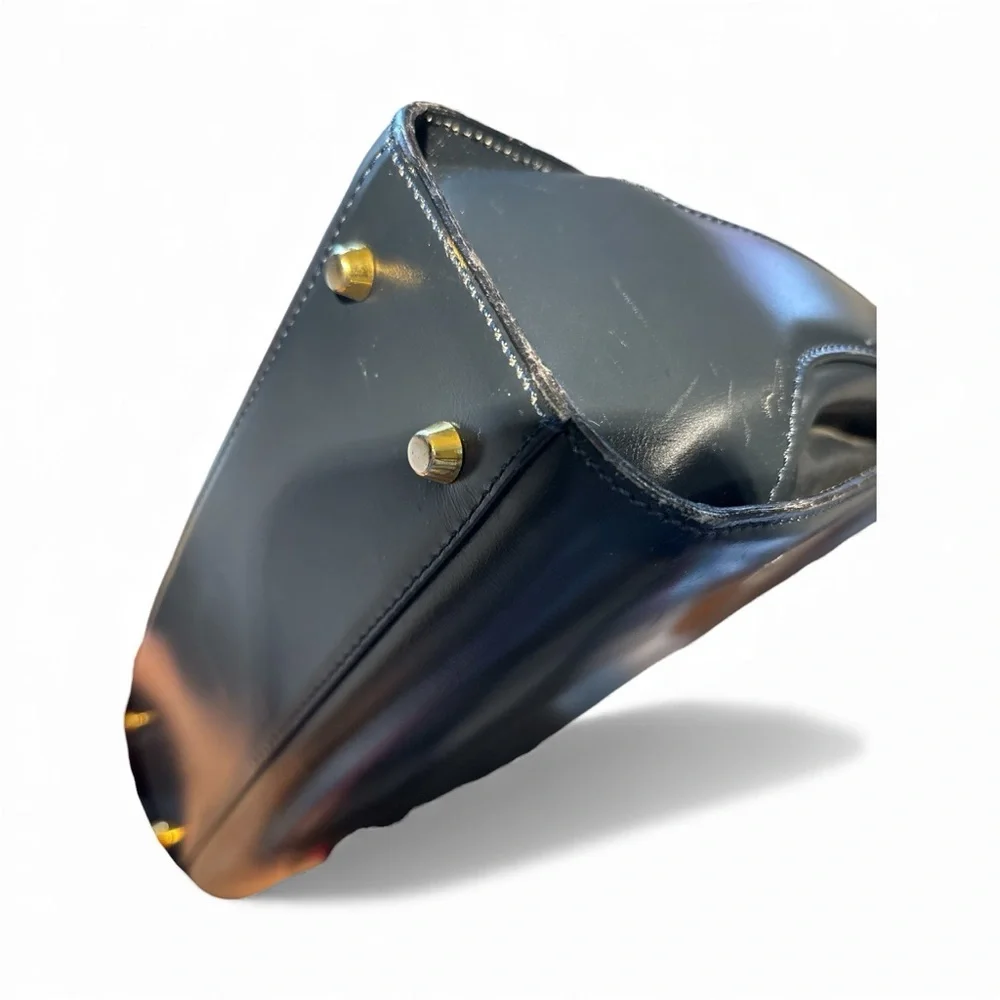 Vintage Bally Black Leather Top Handle Bag - Picture 11 of 12